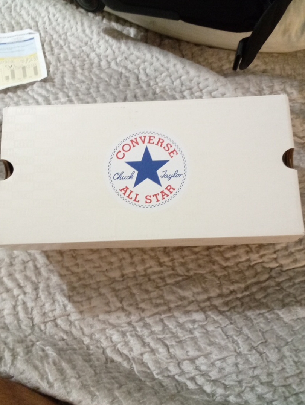 Converse White Shoe Box with Blue Star and Red Logo